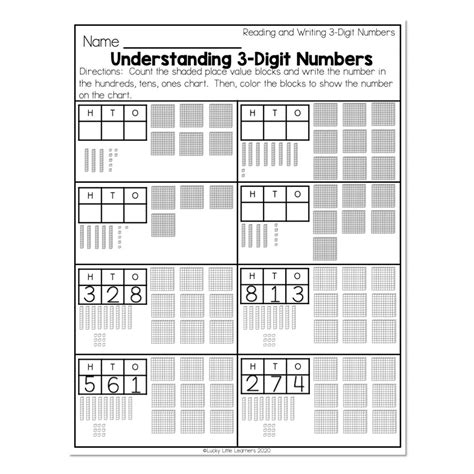 place value of 3-digit numbers worksheets|Place value worksheets for 3.